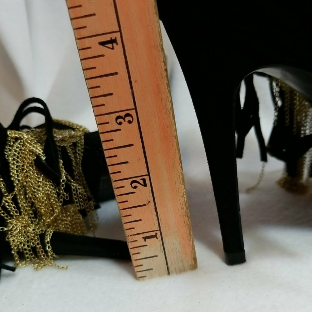 Express Runway Collection Gold Chain Fringes Stilettos Women's Heels Size 7 New - Picture 15 of 16